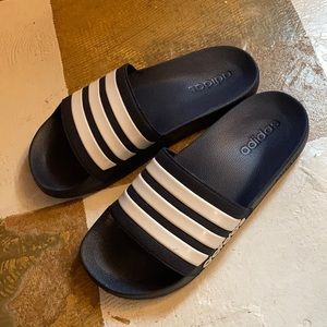Blue Adidas Slides